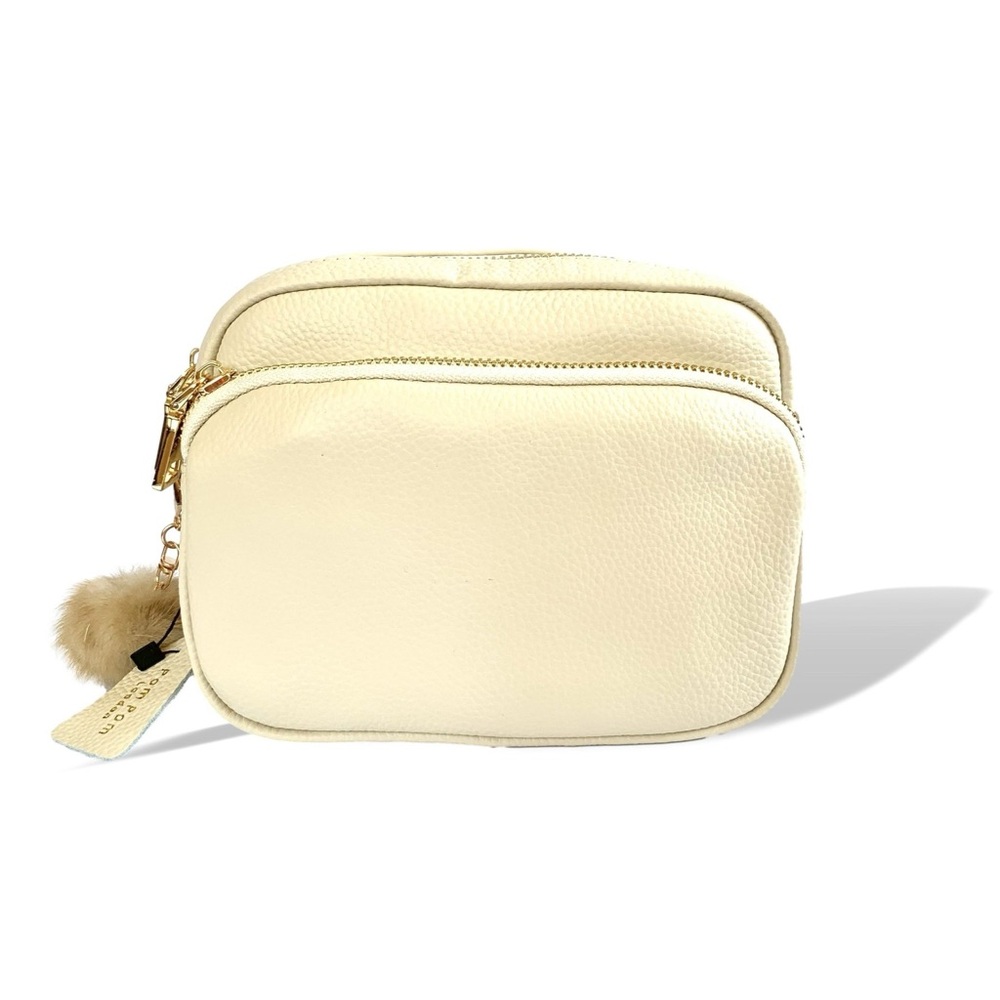 POM POM LONDON-  Mayfair ivory/ cream crossbody purse